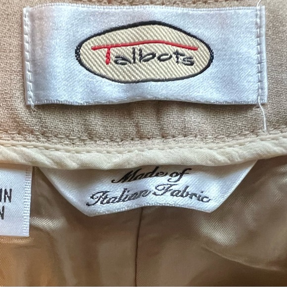 Talbots Tan dress pant, 100% wool, cuffed and lined, Size 2 - Picture 2 of 4